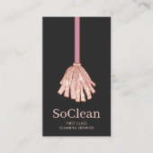 Maid House Cleaning Services Roos Gold Glitter Mop Visitekaartje (Voorkant)