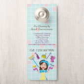 Maid & House Cleaning Woman Lady Deurhanger (Op knop)