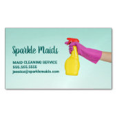 Maid House Schoonmaak Service Blauwgroen Trendy Magnetisch Visitekaartje (Voorkant)