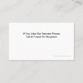 Maid Housekeeper Visitekaartjes (Achterkant)