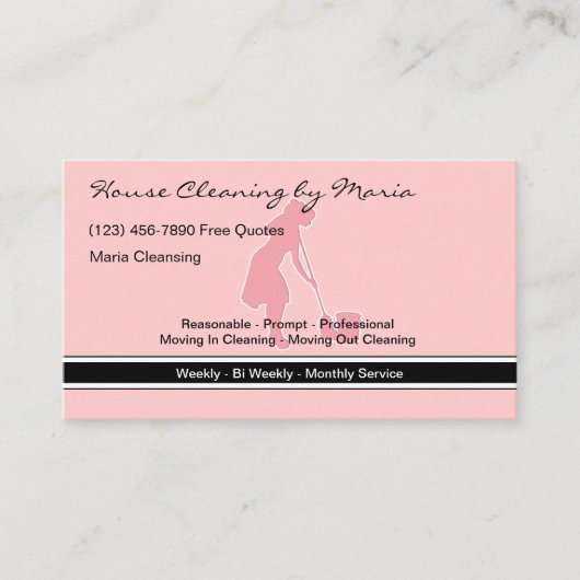 Maid Housekeeper Visitekaartjes (Voorkant)