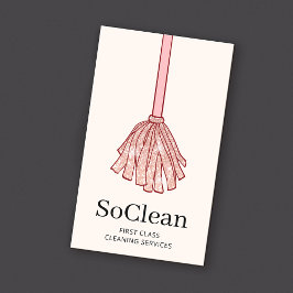 Maid HouseKeeping Services Roos Gold Glitter Mop Visitekaartje