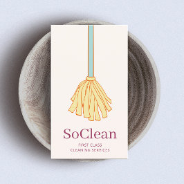 Maid HouseMaeping Maid Services Yellow Mop Visitekaartje