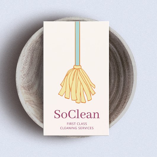 Maid HouseMaeping Maid Services Yellow Mop Visitekaartje