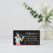 Maid Janitorial Cleaning Service Visitekaartjes (Staand voorkant)