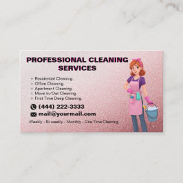 Maid Janitorial Lady House Cleaning Business Card Visitekaartje