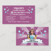 Maid Janitorial Lady House schoonmaakservice bubbe Visitekaartje (Voorkant / Achterkant)