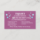 Maid Janitorial Lady House schoonmaakservice bubbe Visitekaartje (Voorkant)