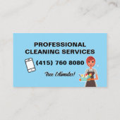 Maid Janitorial Lady Visitekaartje Huis schoonmake (Achterkant)