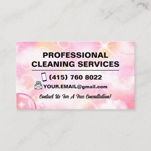 Maid Janitorial Lady Visitekaartje Huis schoonmake (Achterkant)