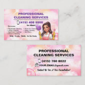 Maid Janitorial Lady Visitekaartje Huis schoonmake (Voorkant / Achterkant)