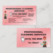 Maid Janitorial Lady Visitekaartje Huis schoonmake (Voorkant / Achterkant)