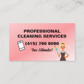 Maid Janitorial Lady Visitekaartje Huis schoonmake (Achterkant)