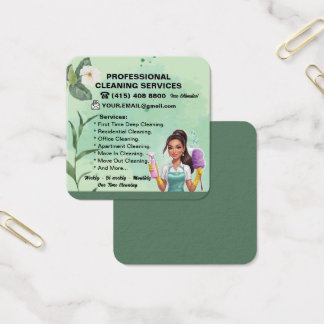 Maid Janitorial Lady Visitekaartje Huis schoonmake