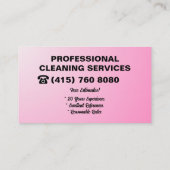 Maid Janitorial Lady Visitekaartje Huis schoonmake (Achterkant)