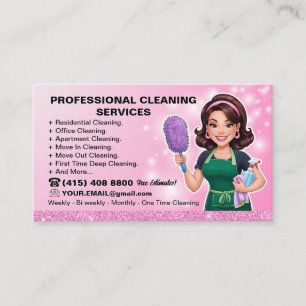 Maid Janitorial Lady Visitekaartje Huis schoonmake