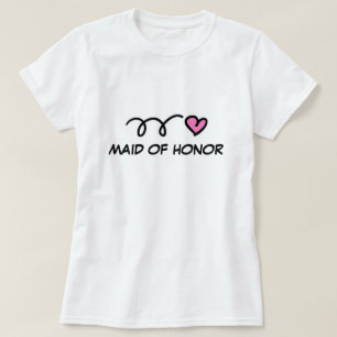 Maid of edele aan shirt met roze hart
