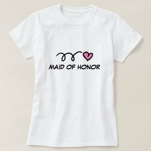 Maid of edele aan shirt met roze hart (Design voorkant)