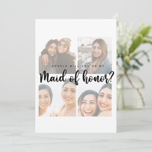 Maid of eremfoto collage proposal Flat Card (Staand voorkant)