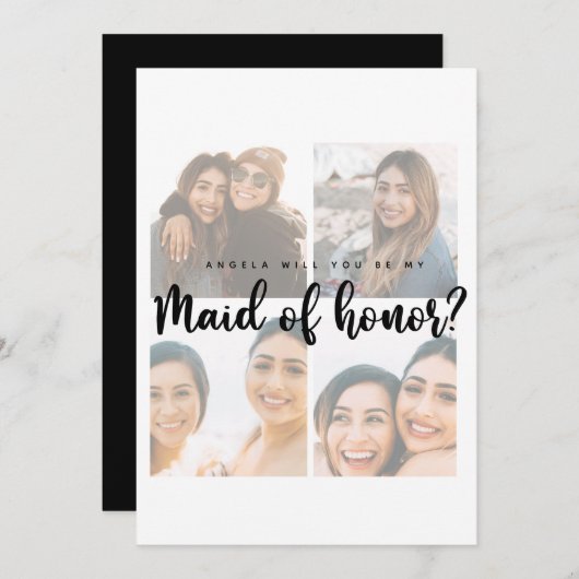 Maid of eremfoto collage proposal Flat Card (Voorkant / Achterkant)