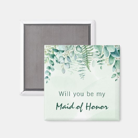 Maid of eremir bridesmaid eucalyptus greenery magneet (Voorkant / Achterkant)
