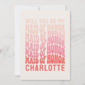 Maid of Eu Pink modern girly retro 60's simpele Kaart (Voorkant)