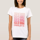 Maid of Eu Pink modern girly retro 60's simpele T-shirt (Voorkant)