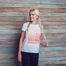 Maid of Eu Pink modern girly retro 60's simpele T-shirt