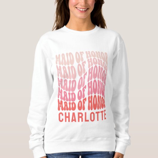 Maid of Eu Pink modern girly retro 60's simpele Trui (Voorkant)