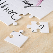 Maid of Hono? Puzzle Dark Curls Bride Dk Br Bun MH Legpuzzel (Zijkant)