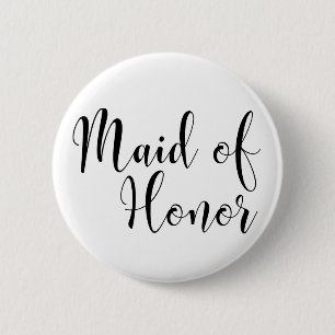 Maid of Honor 2 Black Script Typografie (30) Ronde Button 5,7 Cm