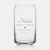 Maid of Honor Aangepaste gepersonaliseerde bruilof Blikvorm Glas (Voorkant)