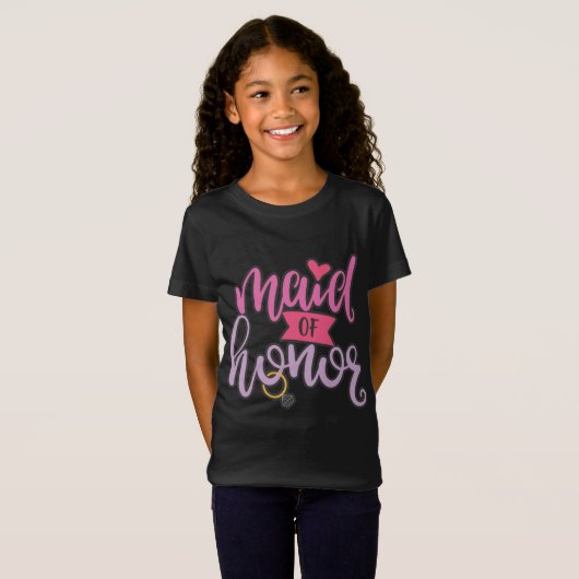 Maid of Honor Aerwork for Wedding Party T-shirt (Voorkant volledig)