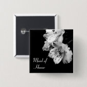 Maid of Honor Alstroemeria Lily Button (Voorkant /achterkant)