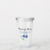 Maid of Honor Bachelorette Party Wedding Blue Acryl Drinkbeker (Voorkant)