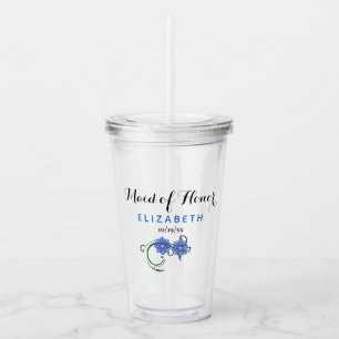 Maid of Honor Bachelorette Party Wedding Blue Acryl Drinkbeker