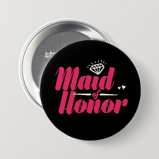 Maid of Honor Bachelorette Party Wedding Button (Voorkant /achterkant)