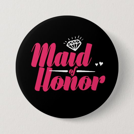Maid of Honor Bachelorette Party Wedding Button (Voorkant)