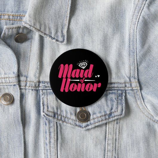 Maid of Honor Bachelorette Party Wedding Button (In situ)