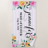 Maid of Honor Bachelorette Personalized Beach Tow Strandlaken (Voorkant)