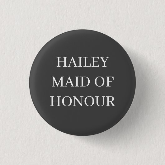 MAID OF HONOR BADGE BUTTON PIN TROUWREPETITIE (Voorkant)