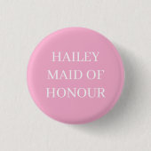 MAID OF HONOR BADGE BUTTON PIN WEDDING (Voorkant)