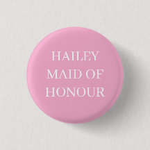 MAID OF HONOR BADGE BUTTON PIN WEDDING