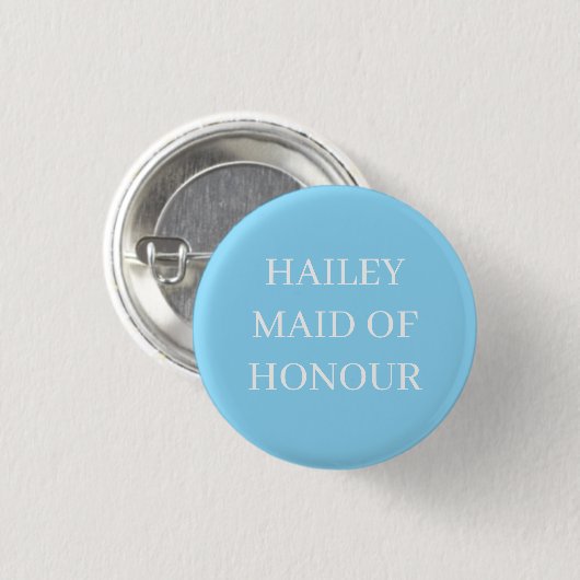 MAID OF HONOR BADGE BUTTON PIN WEDDING (Voorkant /achterkant)