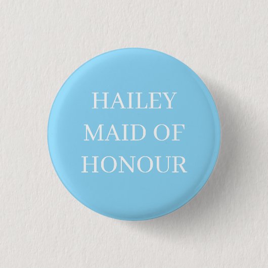 MAID OF HONOR BADGE BUTTON PIN WEDDING (Voorkant)