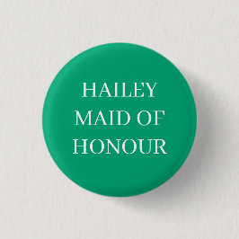 MAID OF HONOR BADGE BUTTON PIN WEDDING