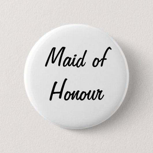 'Maid of Honor' Badge Ronde Button 5,7 Cm (Voorkant)