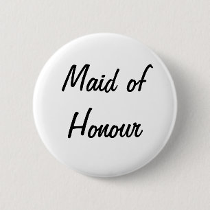'Maid of Honor' Badge Ronde Button 5,7 Cm
