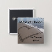 Maid of Honor Beach Wedding Button (Voorkant /achterkant)