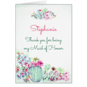 Maid of Honor Bedankt Cactus & Succulents (Voorkant)